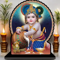 Krishna Showpiece for Home Decor| Office Decor|Diwali Decor| Vaastu Decor Decorative Showpiece - 20 cm-picture-28