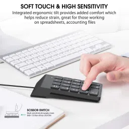 SCALEBEE Wired Numeric Keypad Slim Mini Number Pad Keyboard Numpad for Laptop & Desktop Wired USB Handheld Laptop Keyboard Compatible with Desktop, Laptop, Mac stand support image 2