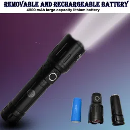 smuf MZ M981 (ZOOMABLE METAL TORCH) 5 Modes Flashlight, Super Bright Torch image 3