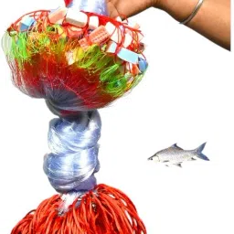 3 finger65mmgillnet lead sinkerhight4ft,up lenth50ft,down 100FT(MALAI SUTO) Fishing Net-9
