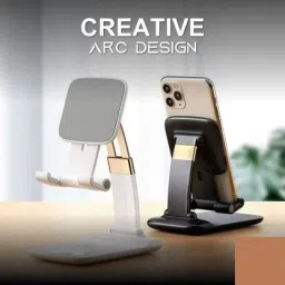 NKL Foldable Smartphones,Designer Stand Mobile Holder/ Metal Adjustable Mobile iPad, Designer Stand Mobile Holder/ Foldable Portable & Adjustable for all mobile phones/Tablets for Video Calling,Playing Games,charging & Online Classes for men,women,kids & students Mobile Stand Holder for Online Classes Compatible with Mobiles & Tablets Mobile Holder image 5