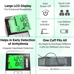 Dr Trust Goldline with Talking Guidance and 3 Color Hypertension Alert LCD indicator and Power Adapter Included Blood Pressure Monitor USA Bp Monitor Bp Monitor image 4