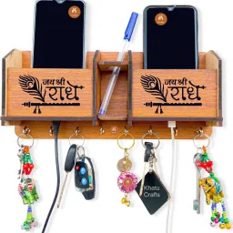 Jai Shree Radhey Mobile, Pen stand & Wood Key Holder-12