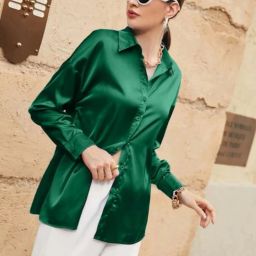 Women Regular Fit Solid Spread Collar Casual Shirt-image-74