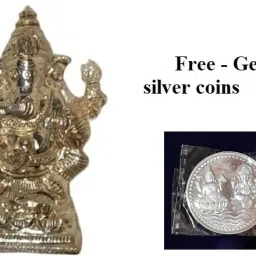 99% Pure Silver Ganesh Statue, 20+ GMS Silver God Murti for Home Pooja Decorative Showpiece-6.5 cm-image-63