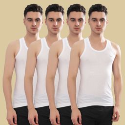 dollar bigboss Pack of 4 Fine RN Combed Cotton Shrinkless Men Vest-picture-1