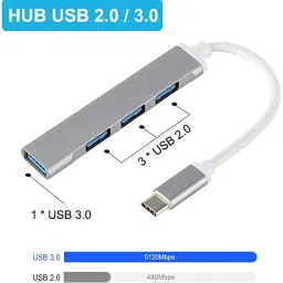 TECHGEAR Type C USB Hub 4-Port USB 3.0 Data Hub Adapter Portable USB Adapter image 3