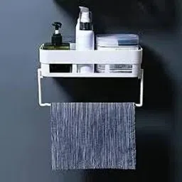 Self Adhesive Multi-Purpose Wall Hanging BATHROOM floating Shelf Plastic Wall Shelf-image-21