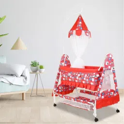 Cradle for kids cradle for baby boy and girl Cradle With Swing & Mosquito Net Bassinet-image-90