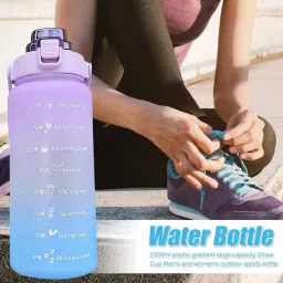 inscapedesign 2000ml Time Marker Air-Tight Toxin Free Portable Water Bottle With Top Handle 2000 ml Water Bottle image 5