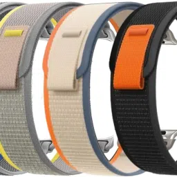 DARKFIT Trail Loop Bands/Straps Compatible with Watch 49mm 46mm 45mm 44mm 42mm, Adjustable Velcro Premium Strap for iWatch Ultra & Ultra 2 Series SE 10 8 7 6 5 4 3 2 1. (Only 2 Pcs Trail Loop Strap, Watch NOT Included) Smart Watch Strap (Black, Blue) Smart Watch Strap-8