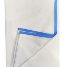 pps textiles PPS White Color Pure Cotton Dhoti, Single Color Border, 4.5 metres, Full-Length, Soft and Smooth image 3