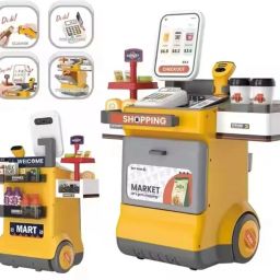 Cash Register Playset for Kids,48PCS Kids Store Supermarket Playset Pretend Play-image-25