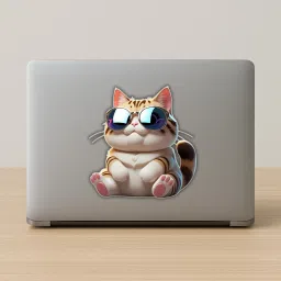 STIXY Sunglass Cat Sticker – Chubby Cartoon Kitty with Retro Shades Vinyl Laptop Skin Compatible for 15 inch-image-51