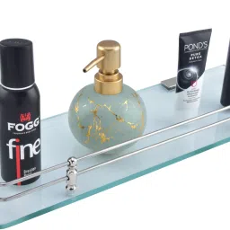 Premium Transparent Glass Shelf For Bathroom/Kitchen/Wall Shelf/Shelves/Storage Shelf (15 X 6 Inch-Pack of 1) Glass Wall Shelf-picture-8