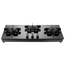 KAFF Toughened Glass Top 3 Burner Automatic Cooktop (Integrated Flame Protector, Black)-image-27