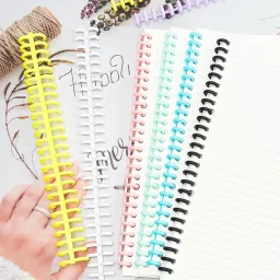 SHOPONIL Binding Spines, 30 Hole Click Binding Ring for A4 A5 B5 Paper, Book Spiral Ring Manual Comb Binder image 5