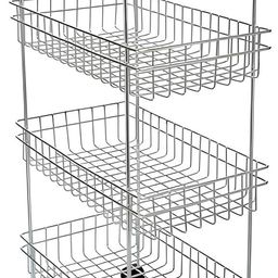 Utensil Kitchen Rack 4L Stainless Steel Kitchen Trolley Steel-image-93