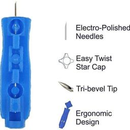 Wellstar ROUND Glucometer Lancets (100) with ONCALL PLUS 50 Test Strips Glucometer Lancets image 3