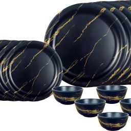 Pack of 18 Melamin Artista Golden Stroke 18 Pcs Dinner Set-3