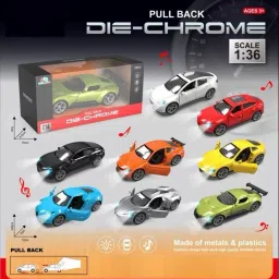 Pack of 1 Die Cast Metal Pull Back Car 1:36 Door Open, Lights. Music-Small Size-image-36