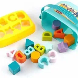 Baby First Shape Sorting Blocks Learning- Educational Activity Toys with 16 Building Blocks-image-44