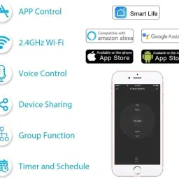 TEQOOZ 8 Switch + 1 Socket Smart Wi-Fi + Bluetooth Touch Switch Panel (6M) Smart Switch image 2