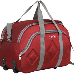 60 L Strolley Duffel Bag - WDB-1172 Stylish and Spacy Wheel Duffel Bag For Traveling Dufflel and more - Maroon - Large Capacity-image-14