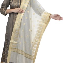 Cotton Silk Embroidered Beige Women Dupatta-image-11