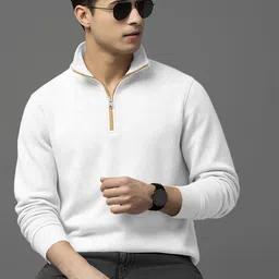 tripr Men Printed High Neck White Sweater-picture-43