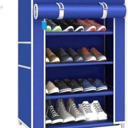4-Tier Adjustable Cloth Storage Organizer Heavy Duty Plastic Micro Fiber Collapsible Wardrobe-image-81