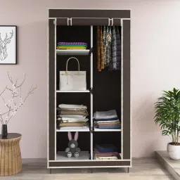 Cloth Rack Storage Shelves Almirah PP Collapsible Wardrobe-11