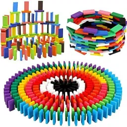 120 PCS, 12 Colors Wooden Domino Blocks-Building Block Tile Game Educational Toy-13