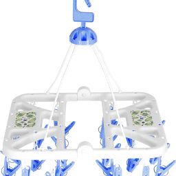 Foldable Cloth 28 Clips Laundry Drip Drying Rack Plastic Dress Hanger ForDress-11