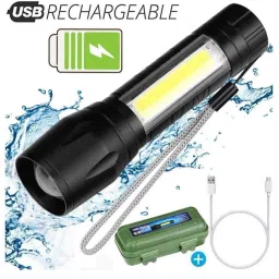 prl traders Flashlights, Handheld Flashlights, 7W Mini LED Flashlights, Tactical Flashlights, Zoomable, High Lumen, Water Resistant, 3 Light Modes for Camping,... Pack Of 1.. Multicolor Torch image 3