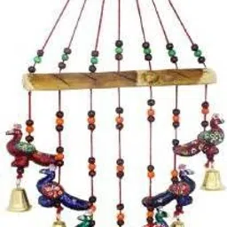 PEACOCK Wood Windchime (45 inch, Multicolor) Plastic Windchime-image-90