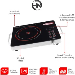 hm 2000 W Induction Cooktop Push Button, Jog Dial, Touch Panel image 4