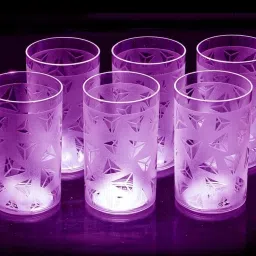 (Pack of 6) Prism Diamond Design For Water , Juice and Beer Plastic Glass Set Water/Juice Glass-image-98