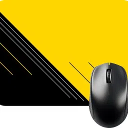 FINIXSTORE Premium Dominant Split Of Black And Yellow Pattern Printed (9 inch x 7 inch) Non Slip Base Mousepad-image-2