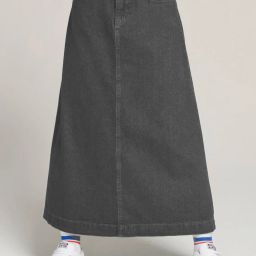 Women Solid A-line Grey Skirt-image-101