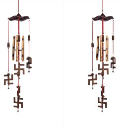 Lucky Antique Swastik Wind Chimes For Positivity & Gifting (Pack of 2) Aluminium Windchime-image-72