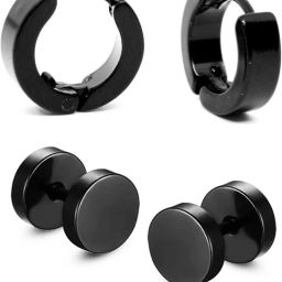 Earrings for boys men girls women golden black bali silver ear rings combo gents Alloy, Brass, Copper, Metal, Stainless Steel, Sterling Silver Clip-on Earring, Stud Earring, Tunnel Earring, Earring Set, Hoop Earring-2