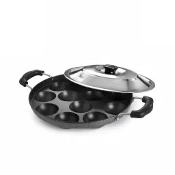 12 Cavity Pan Kitchen Use with Lid with Lid | Non Stick Appe Maker | Paddu Maker Paniarakkal with Lid 0.5 L capacity 23 cm diameter-picture-33