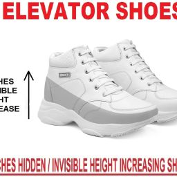 Men's New 3 inch Hidden Height Increasing White Casual lace-Up Sneaker Boot Boots For Men-image-67