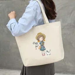 hsr Beige Women Tote Women Shopping/Grocery Classic Tote Bag Canvas Handbag Travel Bag Multi-Purpose-picture-13