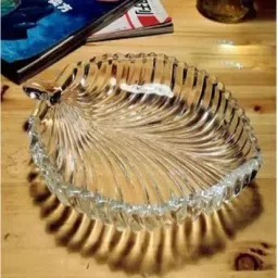 Leaf Shape Glass Plate for Dry Fruits,(Clear, Pack of 1) Tray-image-19
