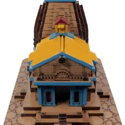 ani divine Shri Kedarnath Dham Temple In Wood Color 3D Mandir Statue For Car Dashboard Decorative Showpiece - 13 cm image 2