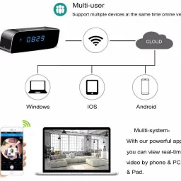 AVOIHS Hidden WiFi IP Camera 1080P Motion Detection Table Clock Live View Audio Video Security Camera image 3