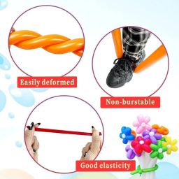 party land inc. Solid Twisting Modelling Balloons With Free Inflator Pump, Animal & Shapes Twister image 5