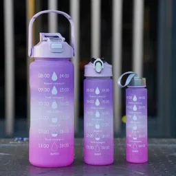 Premium Unbreakable 3-Piece Motivational Water Bottle 3500 ml-image-32